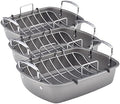 Circulon Nonstick Roasting Pan/Roaster with Rack - 17 Inch x 13 Inch,Gray,(Pack of 3)