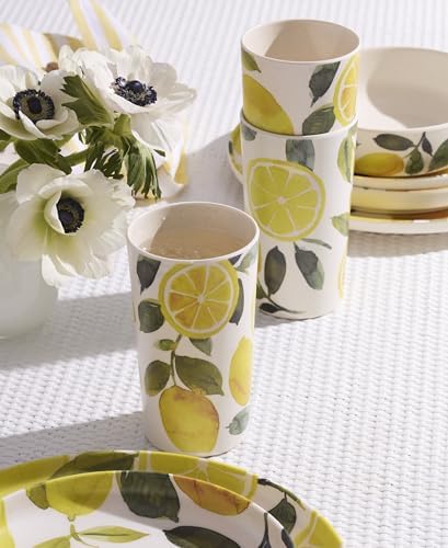 Oneida 24 Seven Lemon Melamine Tumblers, 16oz, Set of 4