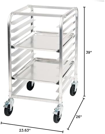 Winco 400 lb 3" Aluminum Sheet Pan Rack, 10 Tier, KD