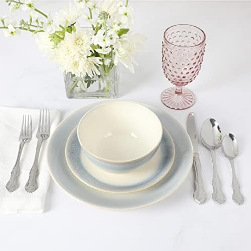 Martha Stewart Chauncey 4-Pack 14.2 oz Hobnail Handmade Glass Goblet - Pink