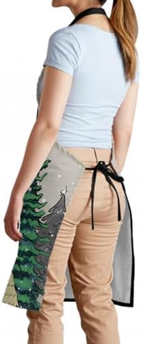 Giwawa Apron Unisex Resistant 33 x 28 inches with 2 Pockets Cooking Kitchen Aprons Suitable for BBQ Grill Drawing Haircut