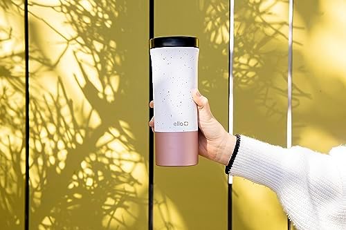 Ello Miri 16oz Insulated Stainless Steel Travel Mug with Slider Lid, Rosegold