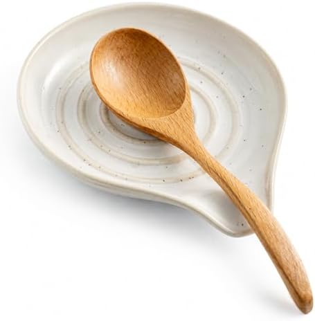 LAUCHUH Spoon Rest, Ceramic Spoon Rest Kitchen Spoon Holder for Stove Top