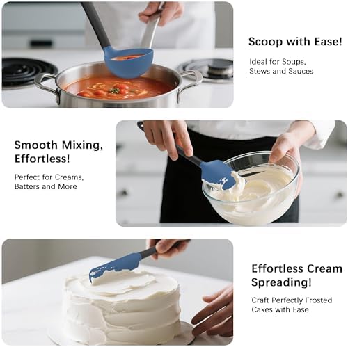 Coukre Silicone Kitchen Cooking Utensils Set, Heat Resistant, 14-Piece