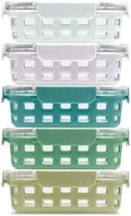 Ello Duraglass 3.4 Cup Glass Meal Prep Containers, 10 Pc, 5 Pack,Olive Tree