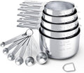 TILUCK Stainless Steel Measuring Cups & Spoons Set, Cups and Spoons