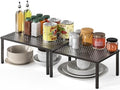 Simple Houseware Cabinet Counter Shelf Organizer w/Steel Surface, Bronze