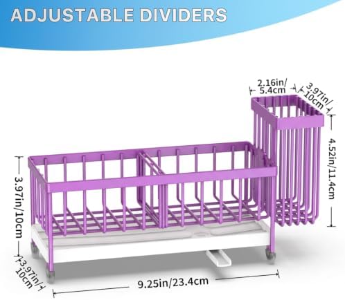 Cisily Sponge Holder for Kitchen Sink, Sink Caddy Organizer with High Brush Holder, Kitchen Countertop Organizers and Storage Essentials (Purple, 9.25″)
