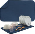 S&T INC. Dish Drying Mat, 18" x 30", Jumbo, Navy