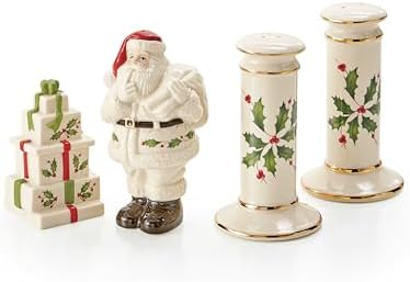 Lenox Holiday Porcelain Christmas Salt and Pepper Shaker Set