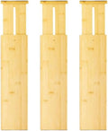 VaeFae 3 Pack Bamboo Drawer Dividers, 4" High Adjustable 16.6" - 21.8" Clothes Drawer Organizers, Expandable Separators for Bedroom/Bathroom/Kitchen/Office Storage