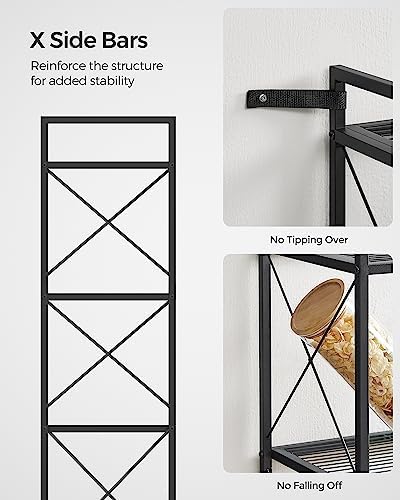 SONGMICS 5-Tier Steel Storage Rack, Shelving Unit with X Side Frames