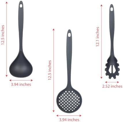 Glad Cooking Kitchen Utensils Set – 7 Pieces, Nylon Tools for Nonstick Cookware, Gray