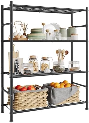 SONGMICS 4-Tier Storage Shelves, 11.8 x 31.5 x 43.7 inch