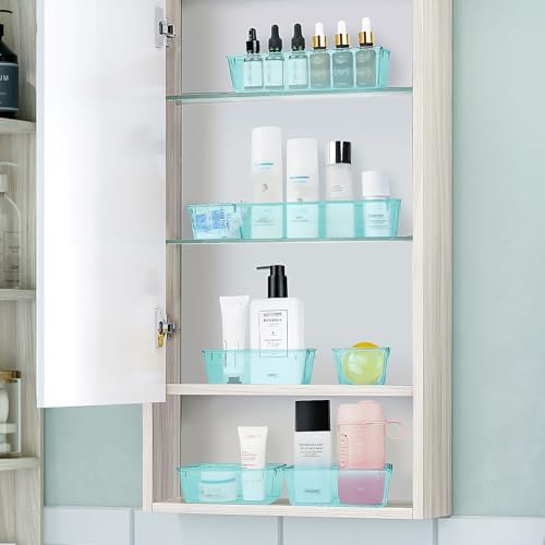 25 PCS Clear Plastic Drawer Organizer, Makeup Organizers and Storage Bins