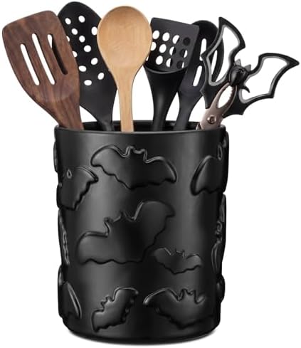 Yungyan Ceramic Bat Utensil Holder for Kitchen, Gothic Kitchen Accessories