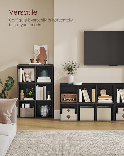 VASAGLE Bookshelf, 6 Cubes Storage Organizer, 25.8 x 9.4 x 38.7 Inches