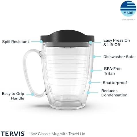 Tervis Plastic Floral Filter Tumbler with Wrap and Royal Purple Lid 16oz Mug, Clear