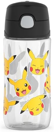 THERMOS FUNTAINER 16oz Plastic Bottle with Spout Lid, Pokemon