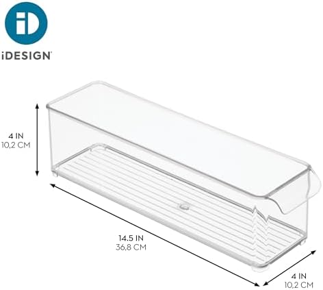 iDesign Stackable Fridge Storage Bin with Handle, Set of 6, Clear