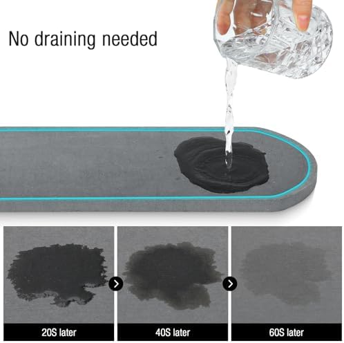 Sink Caddy with Stone Drying Mat, Sponge Holder & High Brush Holder