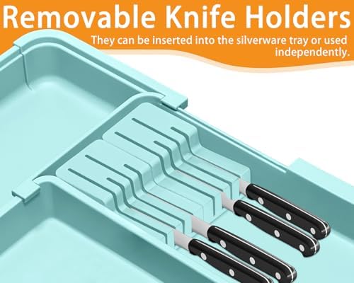 Utensil Drawer Organizer for Kitchen, Expandable Silverware Organizer