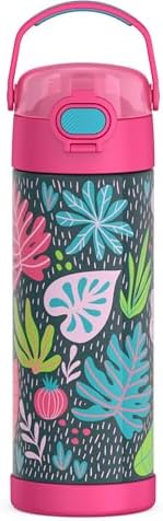 THERMOS FUNTAINER Water Bottle with Spout, 16oz, Tropical Foliage