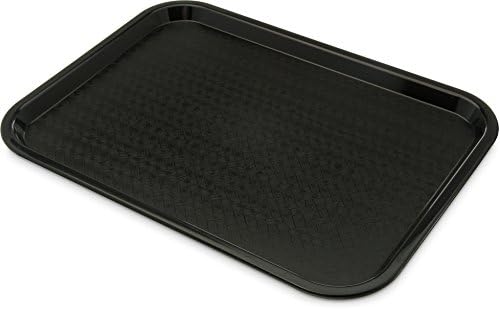 Carlisle FoodService Products Café Cafeteria Tray, Fast Food Tray for Restaurant or Commercial Use, 12" x 16", 24 Count, Black