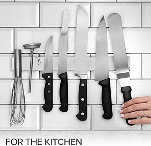 Modern Innovations Magnetic Knife Holder for Wall and Fridge - 14" Knife Magnetic Strip, Magnet Kitchen Knife Holder and Rack, Stainless Steel Magnetic Knife Bar for Kitchen Utensils