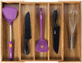 Utoplike Acacia Kitchen Drawer Organizer Expandable, Utensils Cutlery Tray