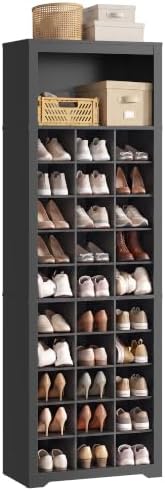 VASAGLE Tall Shoe Storage Cabinet, 10‑Tier, Holds Up to 30 Pairs of Shoes