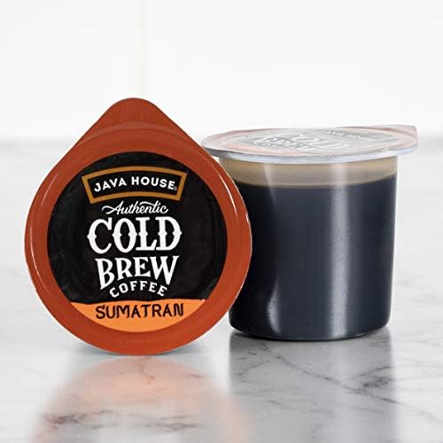 Java House Cold Brew Coffee, Sumatran Dark Roast Coffee Concentrate Liquid Pods, 6 ct