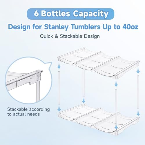 spospo Stackable Water Bottle Organizer for Stanley 40 oz Tumbler