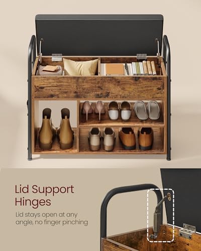 VASAGLE Shoe Bench, Shoe Rack, Inner Storage Under the Lid