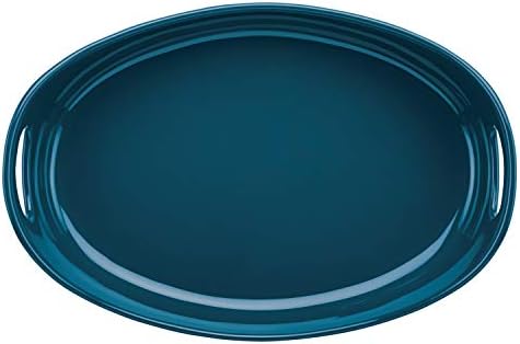 Rachael Ray Ceramics Bubble and Brown Oval Baker Set, 2-Piece, Marine Blue