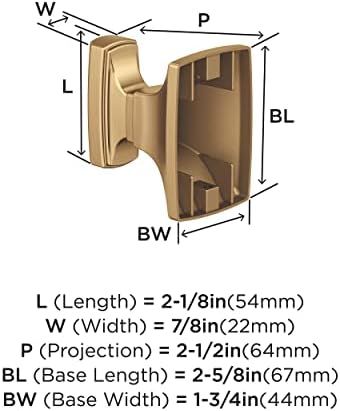 Amerock BH36010CZ | Champagne Bronze Single Robe Hook | 2-1/8 inch (54 mm) Length Towel Holder | Highland Ridge | Towel Hook for Bathroom | Bathroom Hardware | Bath Accessories