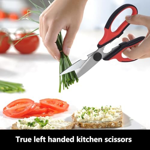 Left Handed Kitchen Scissors Shears，Can Opener, Peeler Set (3 in 1)