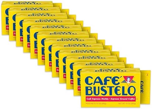 Café Bustelo Espresso Ground Coffee, Dark Roast, 12 Bricks (10 Oz. Each)