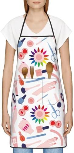 Sigouyinei Waterproof Kitchen Apron For Women Men Soft Bib Work With Pocket