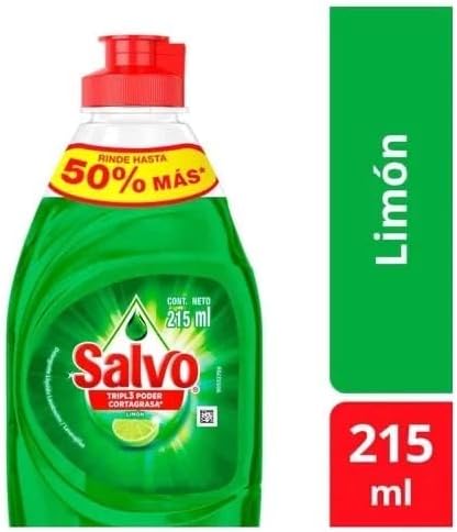 SALVO Limón Liquid Dish Soap, 215ml, 5 Pack