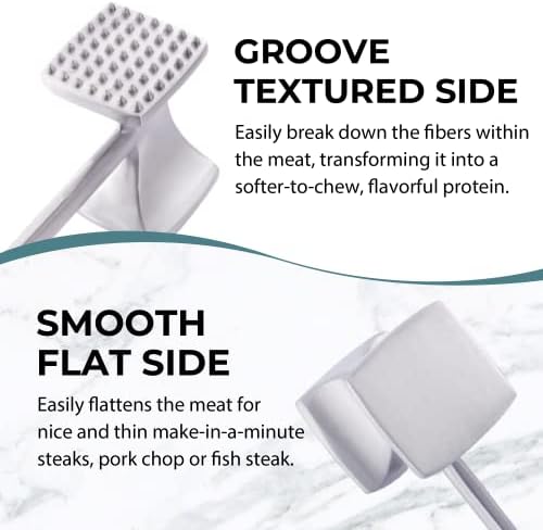 KITEXPERT Meat Tenderizer Hammer with Comfortable-Grip Handle, Dual-side Mallet for Kitchen, Heavy Duty Pounder For Tenderizing Steak, Beef and Fish