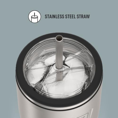 THERMOS ICON SERIES, Stainless Steel Cold Tumbler with Lid and Straw - 24 Ounce, Matte Stainless Steel - Vacuum Insulated Tumbler