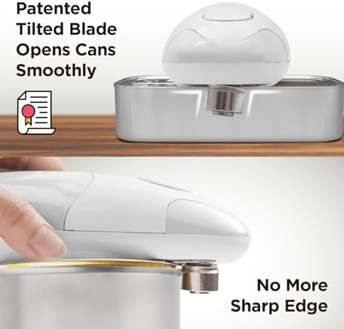 Kitchen Mama Auto Electric Can Opener, Battery Operated, White