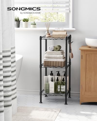 SONGMICS 3-Tier Bathroom Shelf, Storage Rack for Small Space