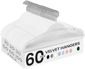 SONGMICS Velvet Hangers 60 Pack, Non-Slip Clothes Hangers, Space-Saving