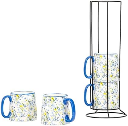 10 Strawberry Street Bella Flora Espresso Demitasse Stack, Set of 4 (Meadowlight)