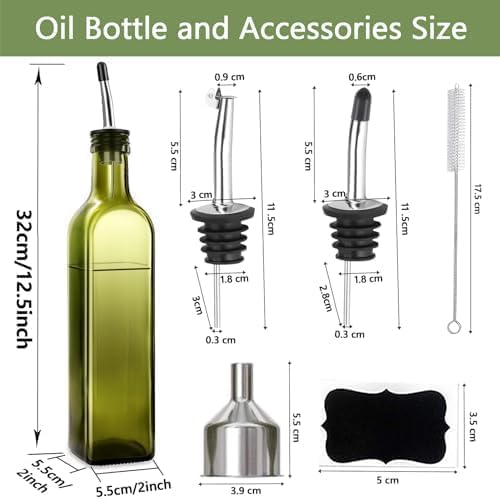 Leaflai Olive Oil Dispenser Bottle, 1 Brush and 1 Funnel Oil Bottles - Image 2