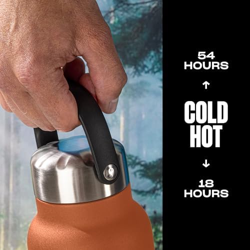 S'well Recycled Stainless Steel Explorer with Insulated Lid and Handle, 32oz, Carnelian, Triple Layered Vacuum Insulated Containers Keeps Drinks Cold for 42 Hours and Hot for 10