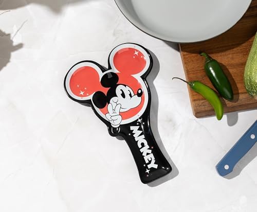Silver Buffalo Disney Mickey Mouse Sculpted Ceramic Spoon Rest, 8.11” x 5.43”