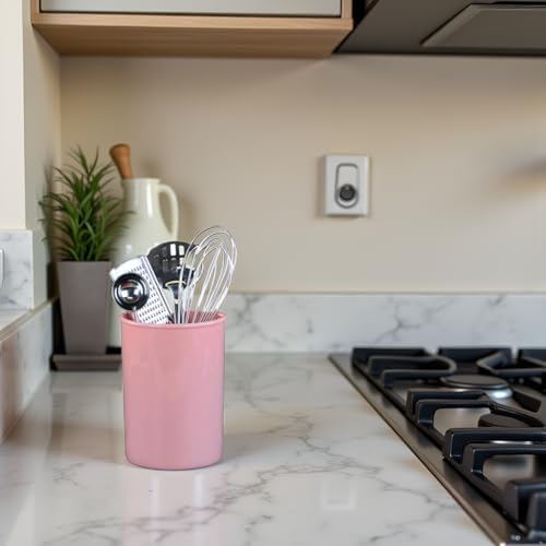 Reston Lloyd Calypso BasicsMultipurpose Cookware Storage Crock, Kitchen Countertop & Office Desk Organization, Durable & Food Safe BPA-Free Plastic, Pink